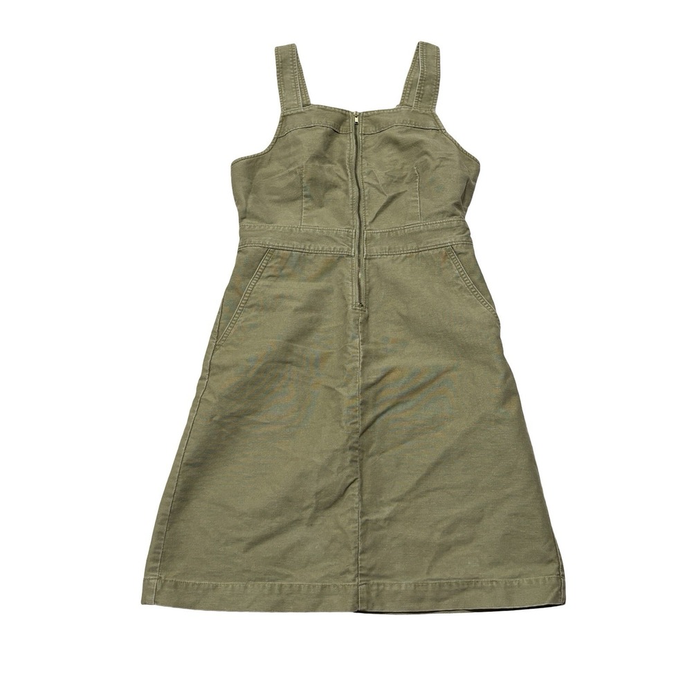 J Crew Women's Green Overall Dress Zip Up Size 00 - 14 x 29